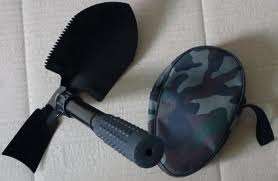 Compact Tri-Fold Military Survival Camp folding Shovel With Pouch for gardening. (pocket size)