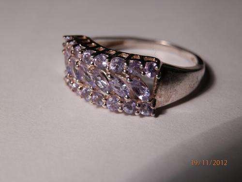 Tanzanites in sterling silver ring