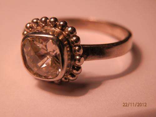 Sterling silver & pink kunzite ring