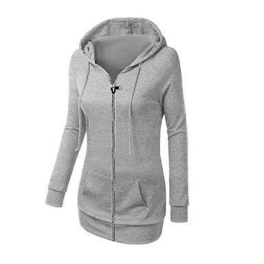 Gorgeous long line hoodie with front pocket and zip...*NOW ALSO IN BLACK*