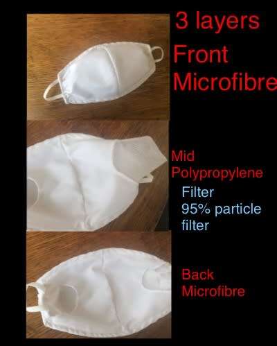 Face Mask Cloth 4 pieces, Washable, Bleach-able, fabric/cloth mask with filters. Masks