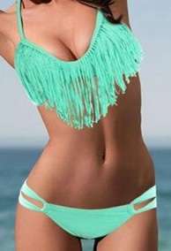 Gorgeous padded fringe bikini