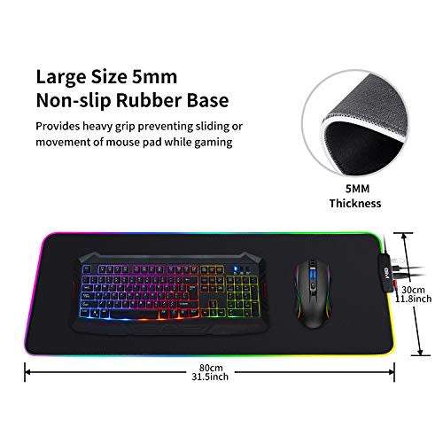 4x usb & led light gaming mouse pad large (80cm X 30cm X 4mm) -pro gaming series!!