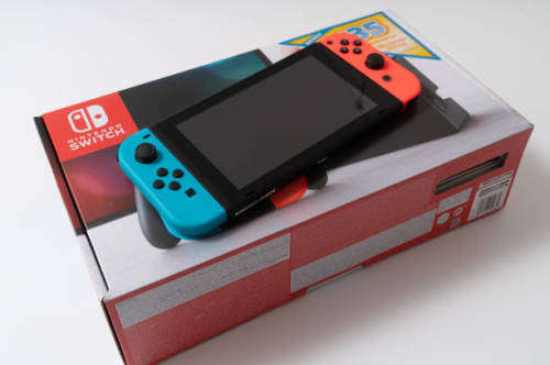 Nintendo switch console - with accessories - neon blue/neon red