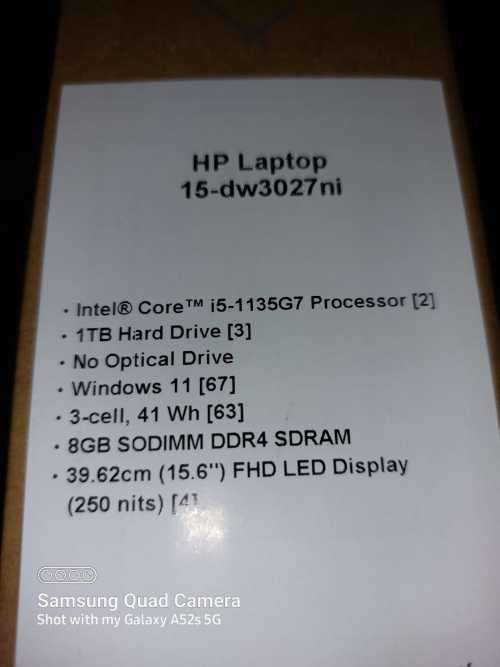 BRAND NEW!!! HP NOTEBOOK 15-DW3027NI - (15.6`) QUAD CORE i5-11TH GEN, 8GB DDR4 RAM, 1TB HDD!!