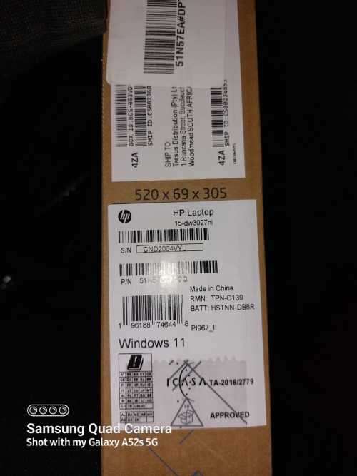 BRAND NEW!!! HP NOTEBOOK 15-DW3027NI - (15.6`) QUAD CORE i5-11TH GEN, 8GB DDR4 RAM, 1TB HDD!!