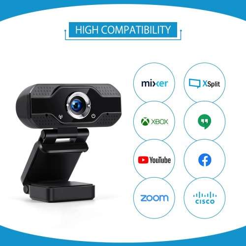 Webcam Z08,HD 1080P Webcam with Microphone,Video Calling Recording Conferencing,USB PC Webcam