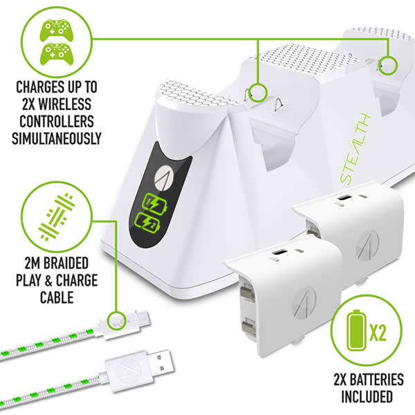 Stealth SX-C100 Twin USB Charging Dock for Xbox one Contollers (white)(in the box)!!