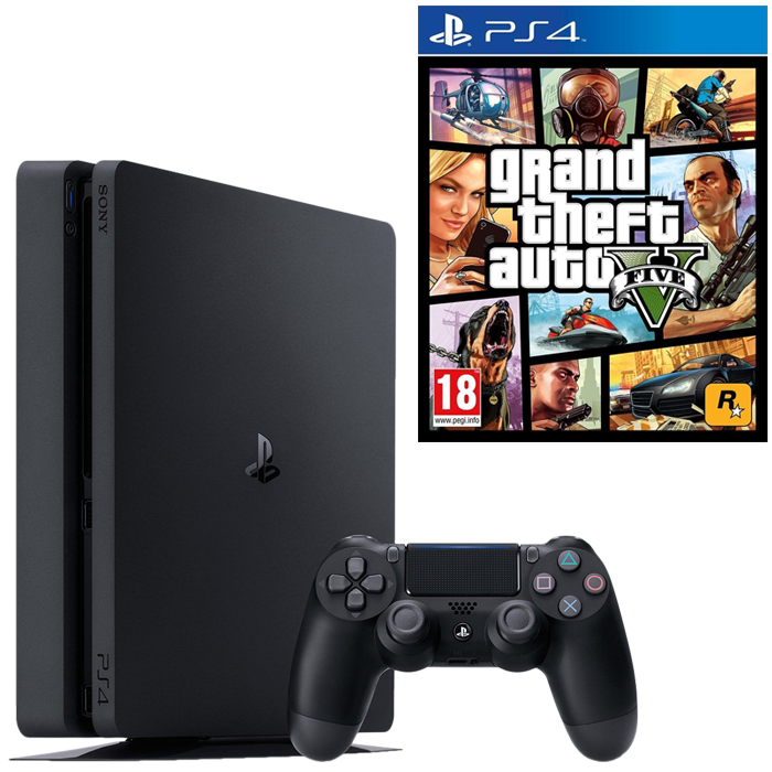 Ps4 slim console 1Tb, hdr+ including GTA 5, 1x controller and cables -GREAT CONDITION!!!