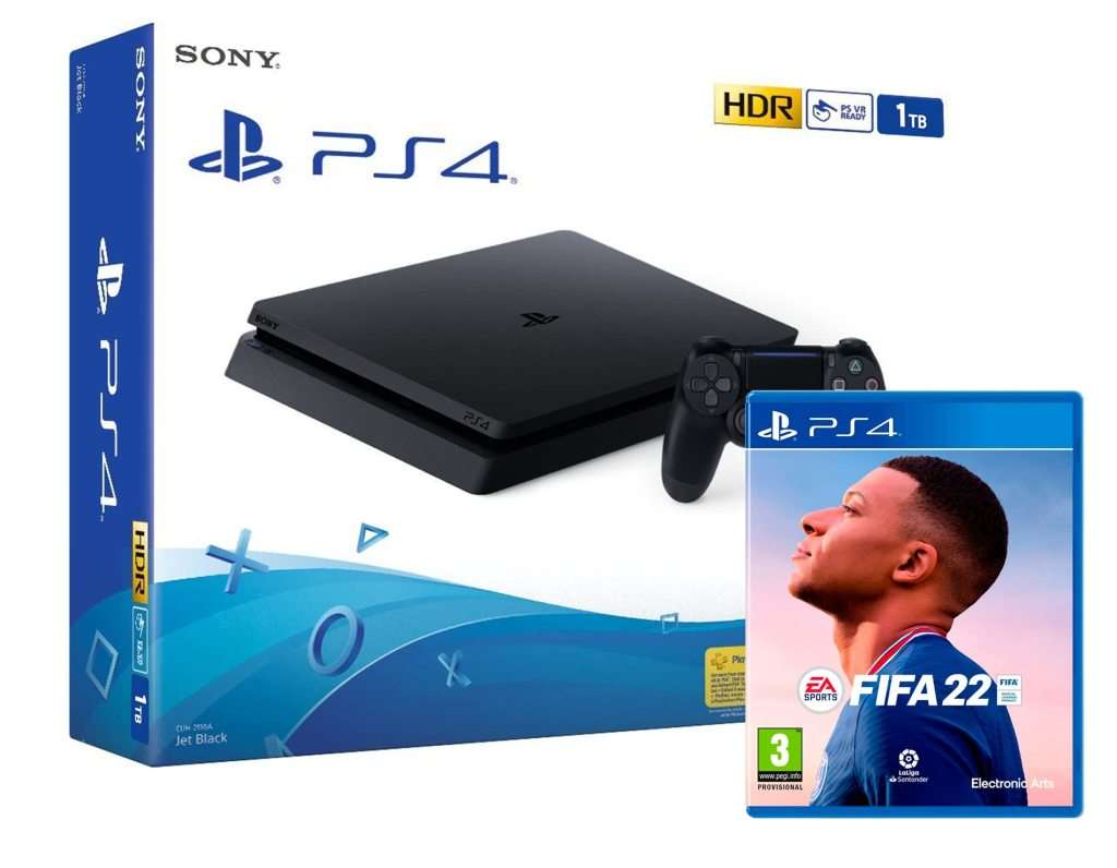 Ps4 slim console 1Tb, HDR+ including Fifa 22, 1controller and cables