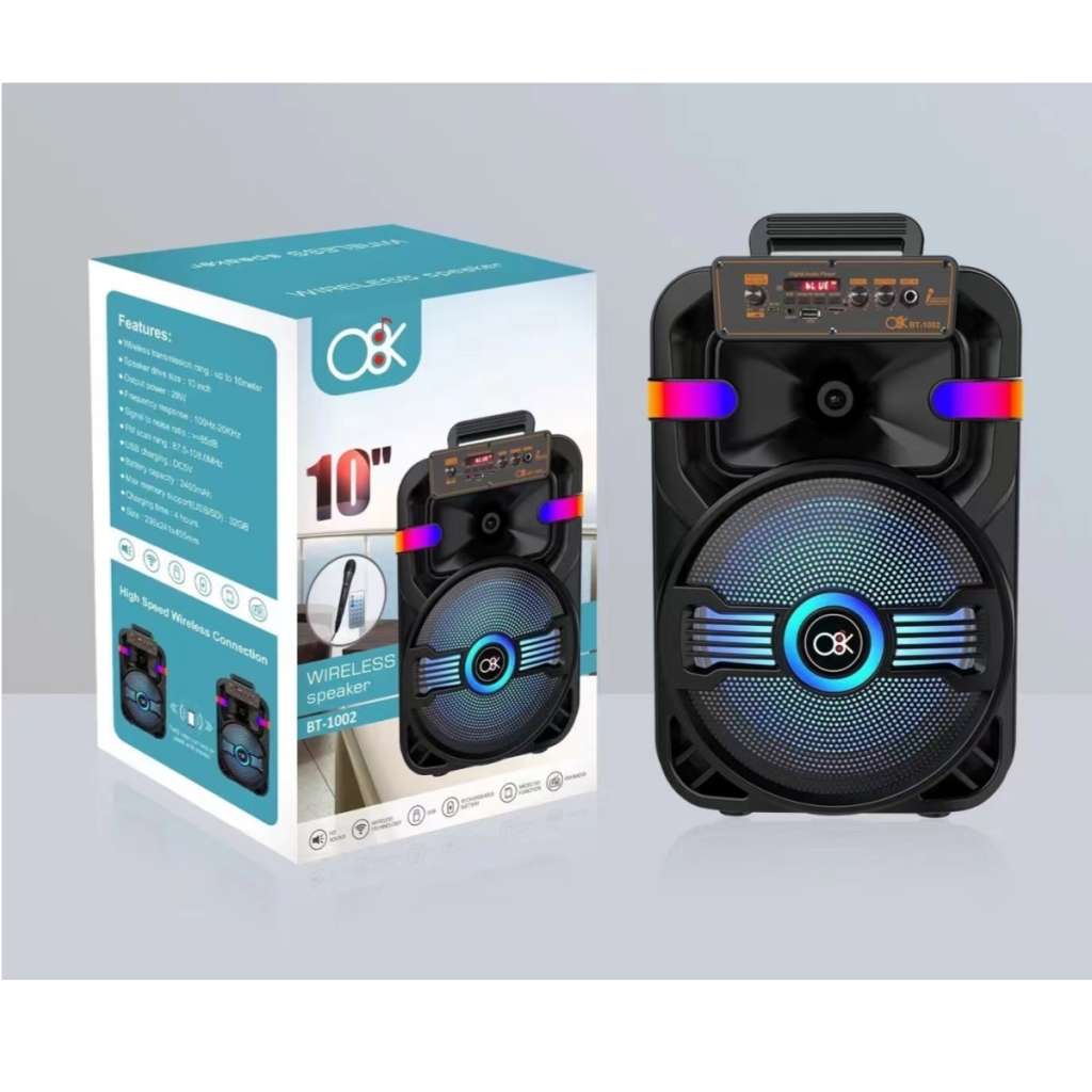 10` BT SPEAKER BT-1002 W/MICPHONE &REMOTE (SEALED)!!