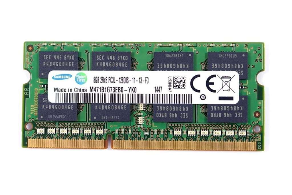 Samsung 8gb ddr3l 2rx8 - pc3  12800s  11  13  f3 ram - sodimm m471b1g73eb0 yk0