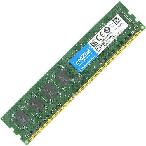 Crucial 8GB 2RX8 PC3L -12800E DDR3 -1600MHz DESKTOP RAM (CT102472BD160B)
