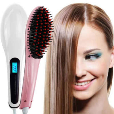 Fast Electric Hair Straightening Brush. Pink ***R1...No Reserve***