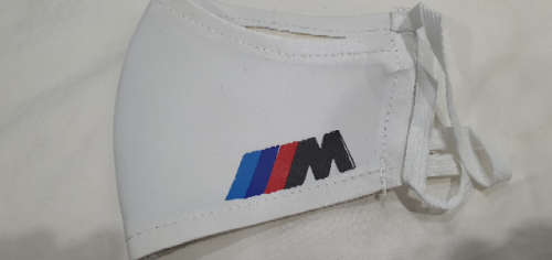 WHITE  BMW  'M'  Face Mask ***R10 Increments... See Shipping Conditions***