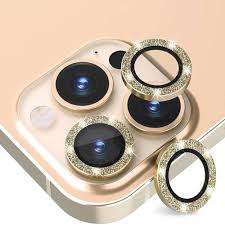 Iphone13 Pro Max Diamond and Gold Lens Protector