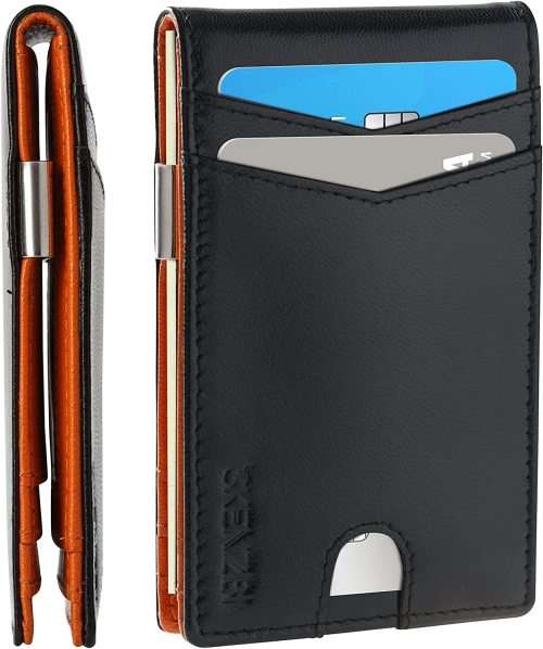 Modern Slim RFID Wallet with Money-Clip