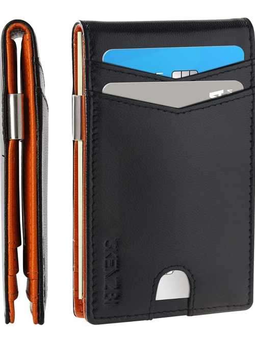 Modern Slim RFID Wallet with Money-Clip