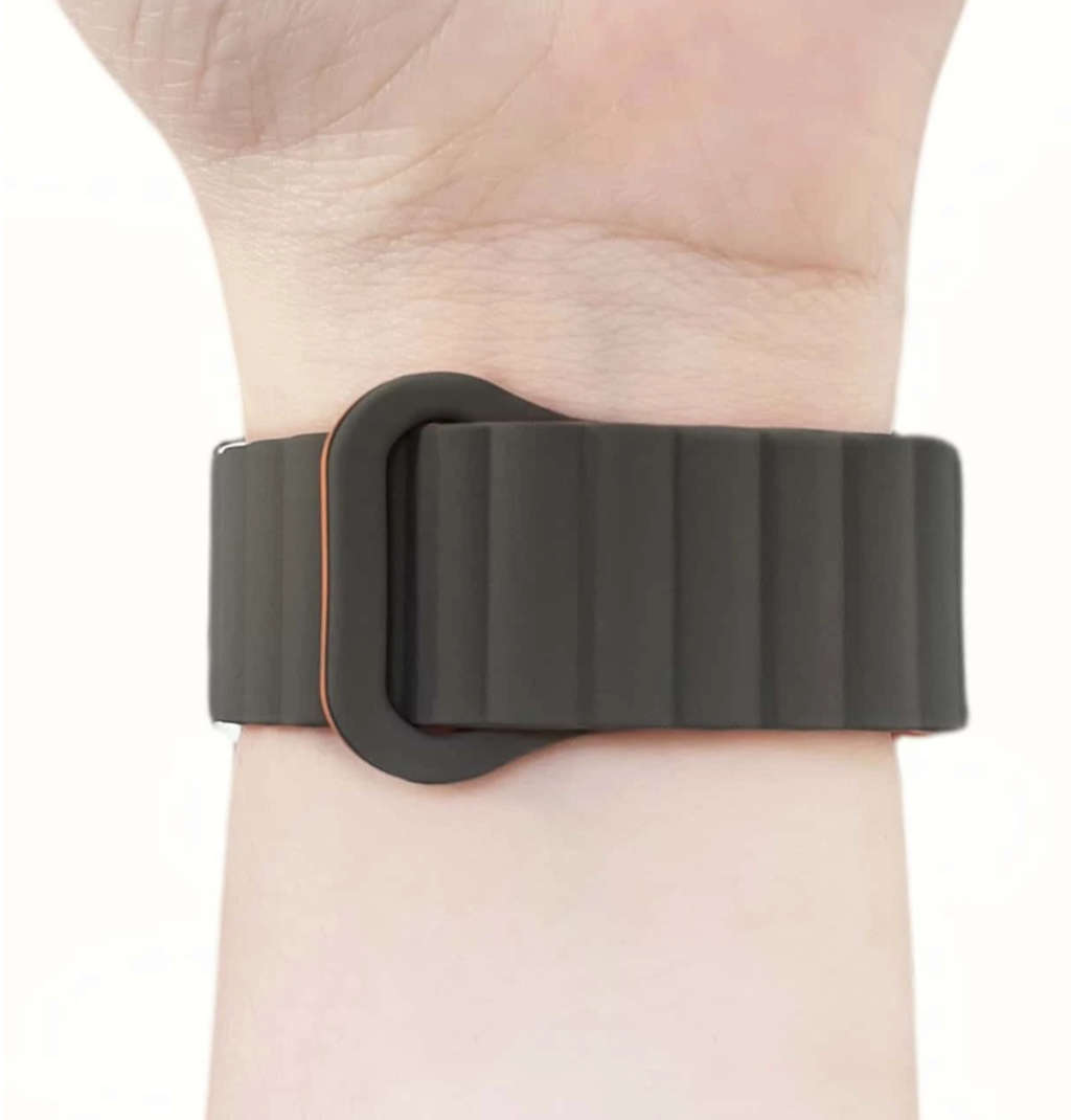 Magnetic Silicone Strap for Samsung Galaxy Watch (Grey/Orange)