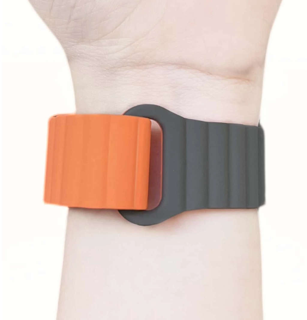 Magnetic Silicone Strap for Samsung Galaxy Watch (Grey/Orange)