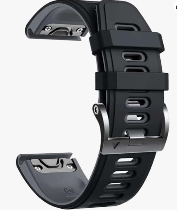 Garmin Fenix DOUBLE SILICONE BLACK Strap ***SEE Description***