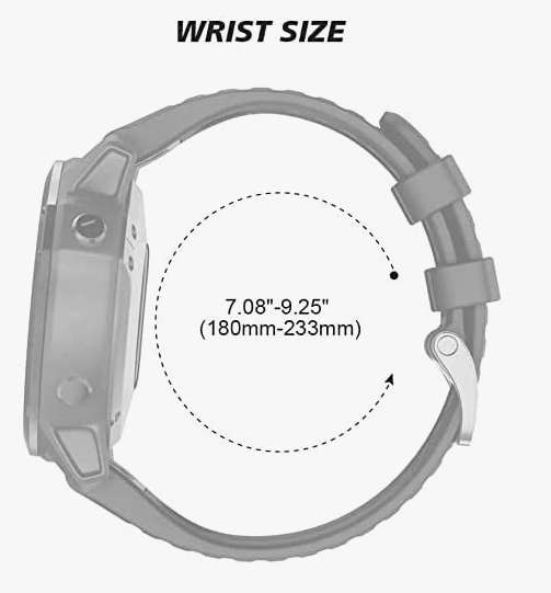 Garmin Fenix DOUBLE SILICONE BLACK Strap ***SEE Description***