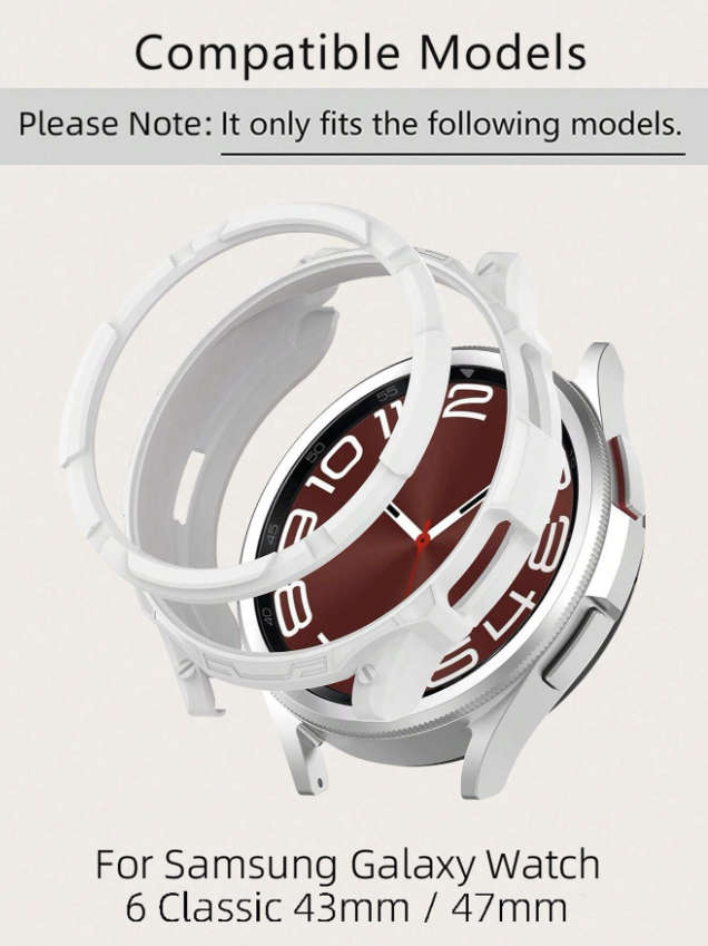 SAMSUNG Galaxy Watch 6 White Screen Protector & Casing Protector