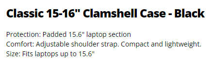 Targus Classic Clamshell Laptop Case (No Strap)