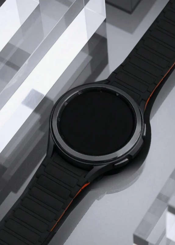 Black/Orange Magnetic Silicone Strap for Samsung Galaxy Watch