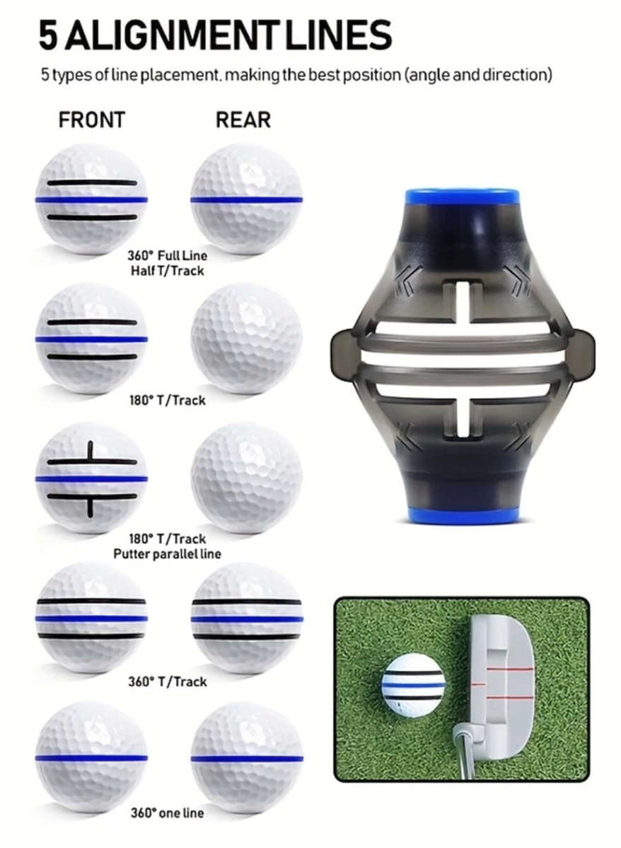 360 Degree Triple 3-Line Golf Ball Marker