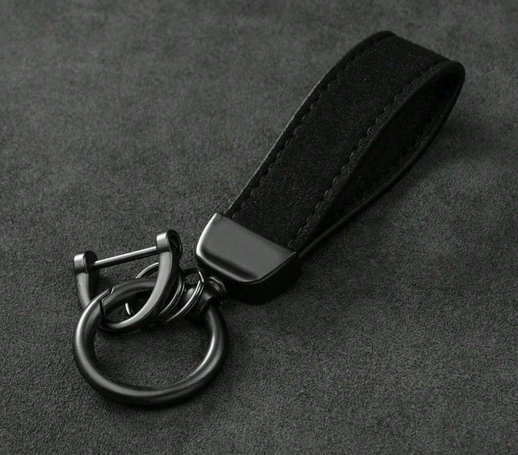 Leather Keychain with Ring Holder
