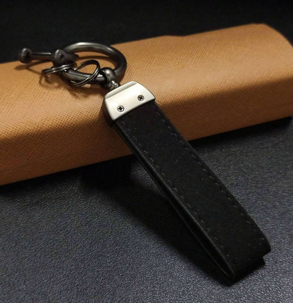 Leather Keychain with Ring Holder