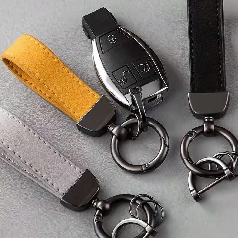 Leather Keychain with Ring Holder