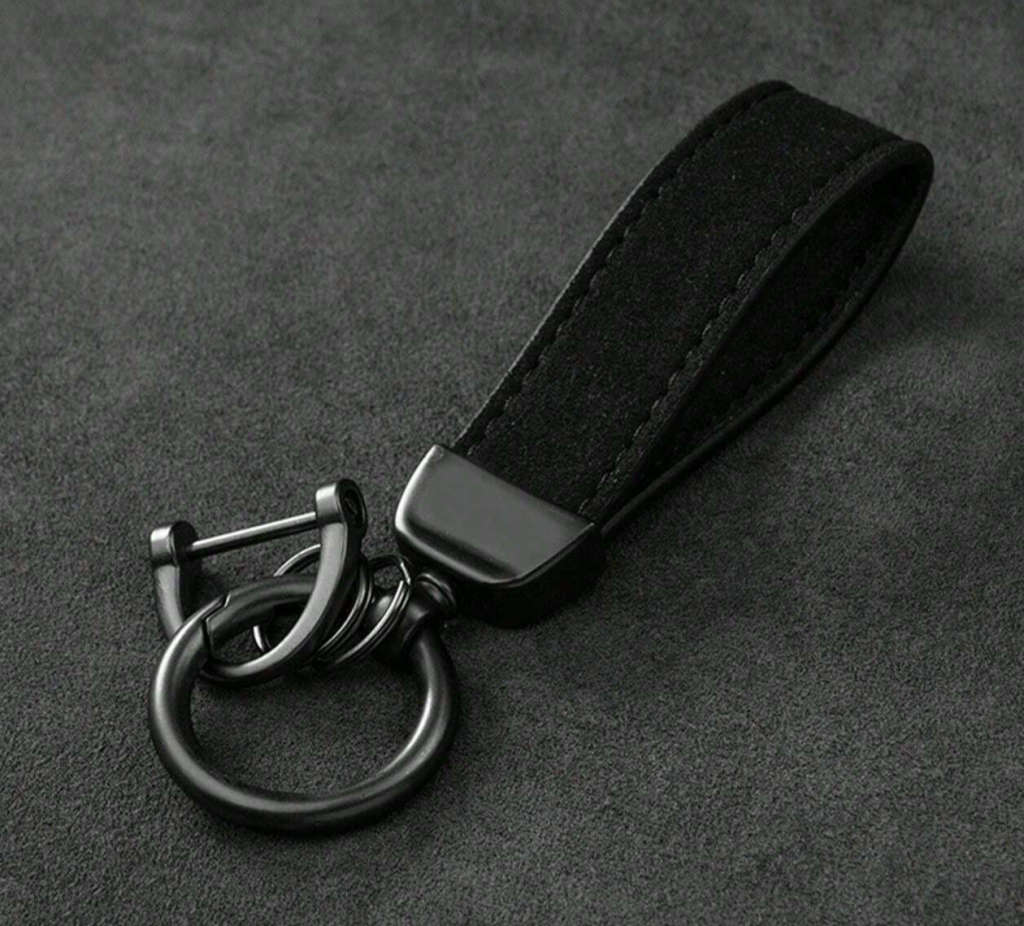 Leather Keychain with Ring Holder
