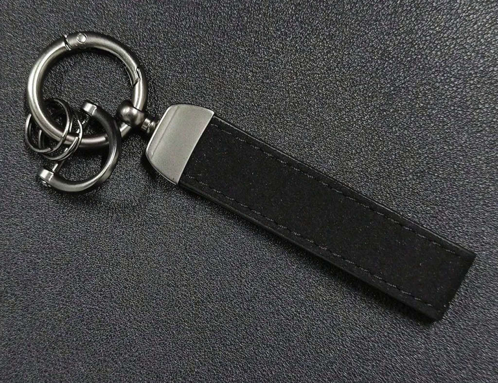 Leather Keychain with Ring Holder