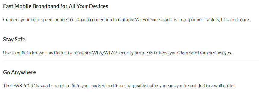 D-Link 4G Mi-Fi Router