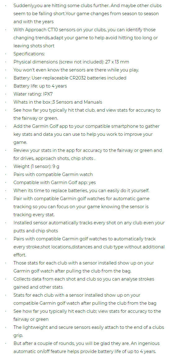 ***GOLF*** Garmin Approach CT10 Sensors  x  14