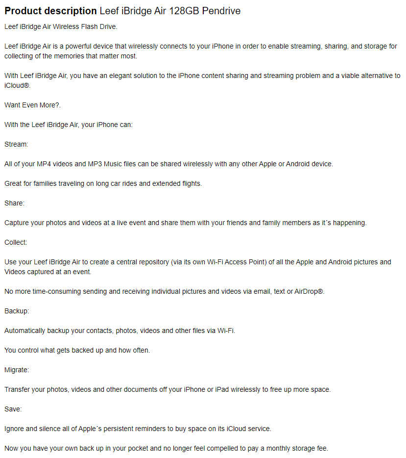 ***iPhone USERS*** LEEF iBridge Air Wireless Storage Drive