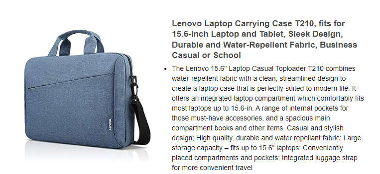 Lenovo Topload Laptop Bag ***Colour not available in SA***
