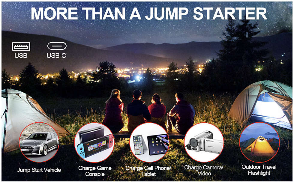 Portable Jump Starter (30000mAh, 12V)