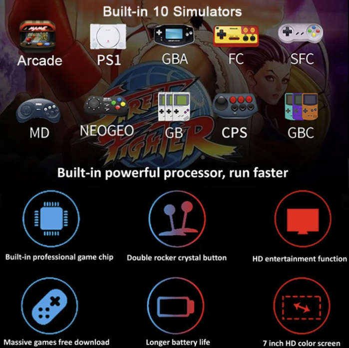 7inch HD Handheld Gaming Console