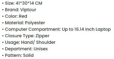 VIP Tour 16`inch Laptop BackPack (Burnt RED) ***Not available in SA***