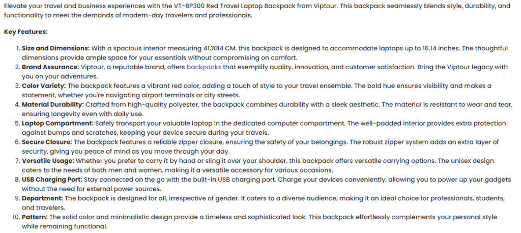 VIP Tour 16`inch Laptop BackPack (Burnt RED) ***Not available in SA***