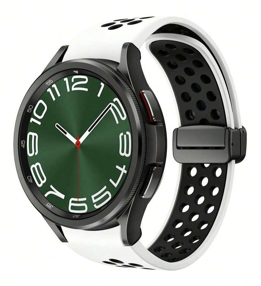 Samsung Watch 6 Magnetic Clasp Strap (White/Black)