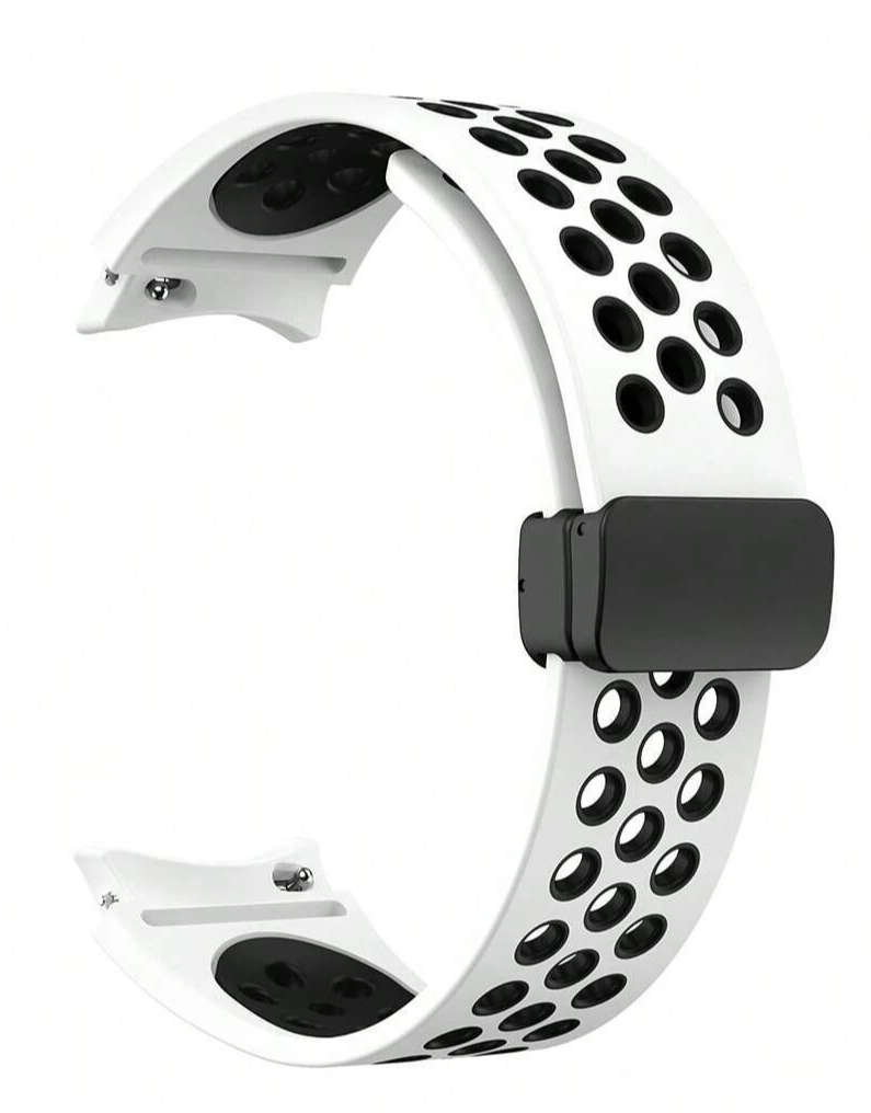 Samsung Watch 6 Magnetic Clasp Strap (White/Black)