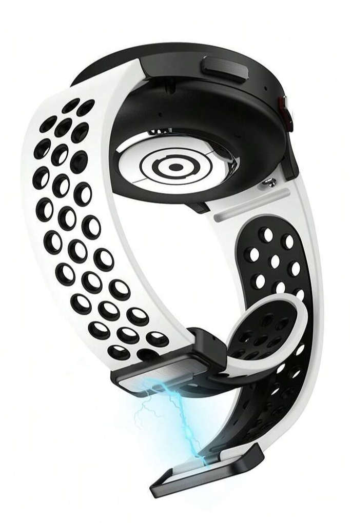 Samsung Watch 6 Magnetic Clasp Strap (White/Black)