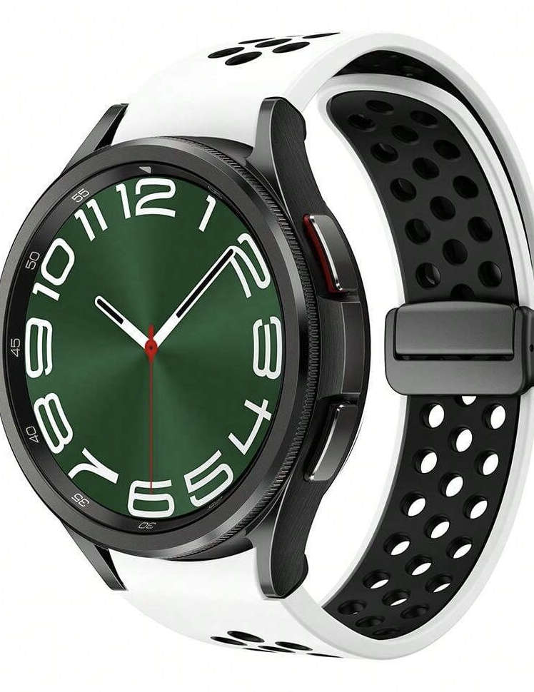 Samsung Watch 6 Magnetic Clasp Strap (White/Black)