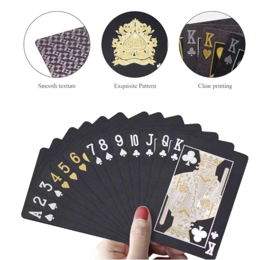 Casino Grade 24k Foil Waterproof Playing Cards (Black)