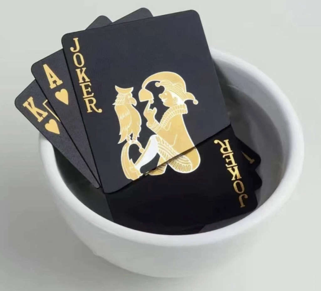 Casino Grade 24k Foil Waterproof Playing Cards (Black)