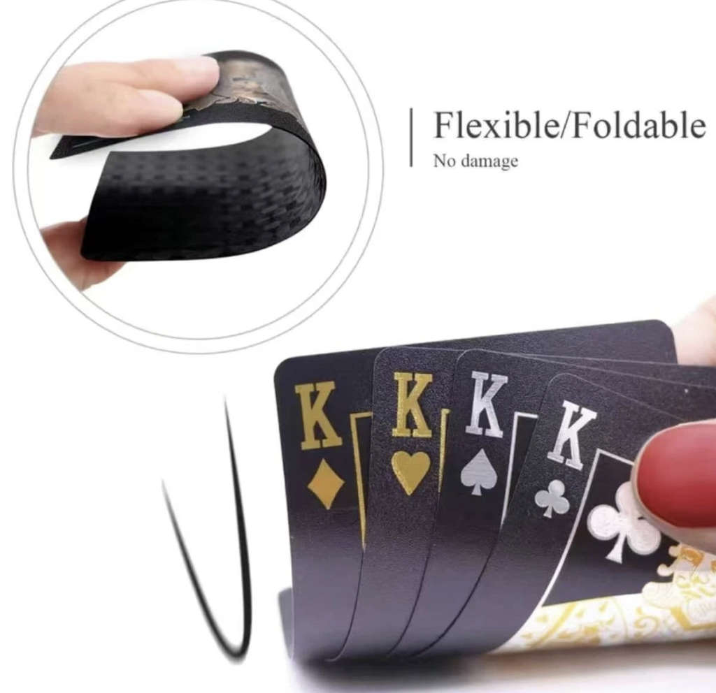 Casino Grade 24k Foil Waterproof Playing Cards (Black)